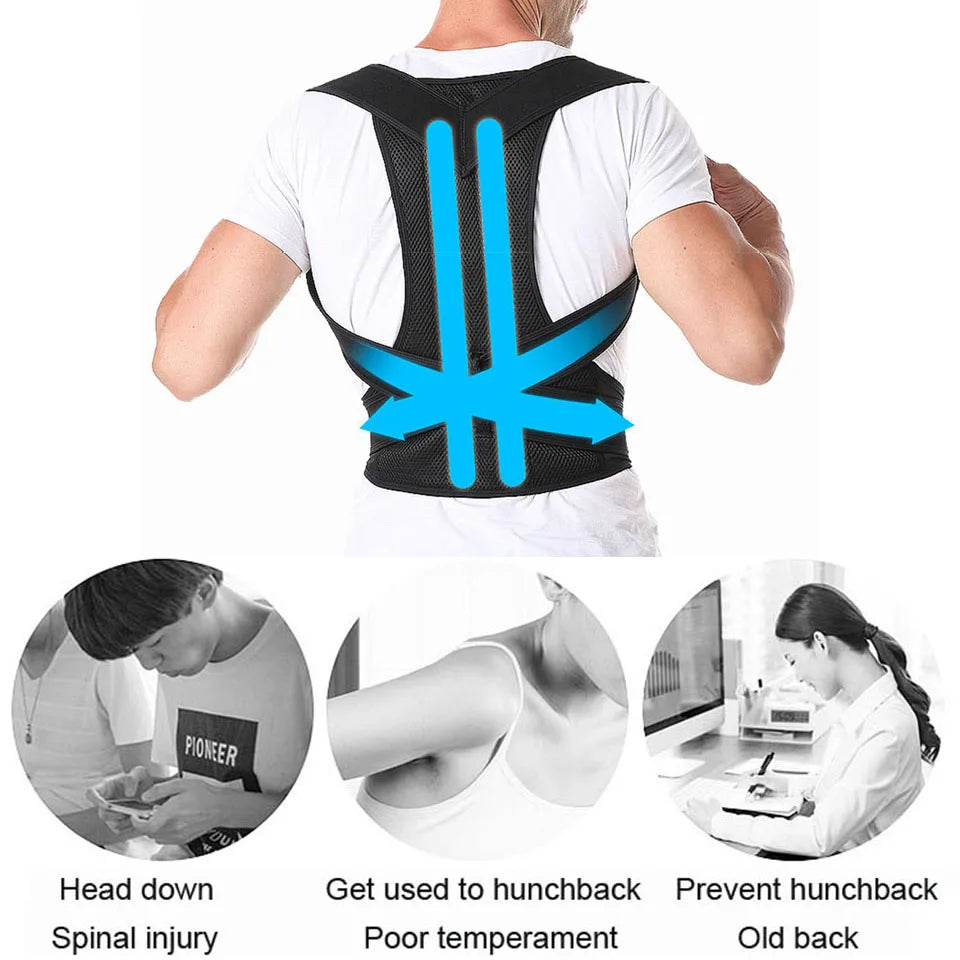 Posture Corrector Back Brace Clavicle Support Stop Slouching and Hunching Adjustable Back Trainer Unisex Correction Belt